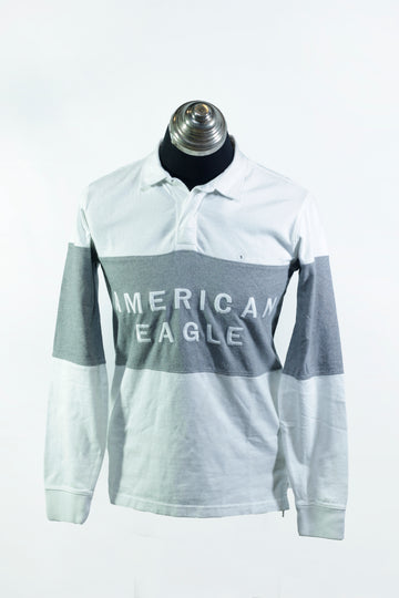 American Eagle Rugby Polo Shirt Men’s white - Bazla Closet
