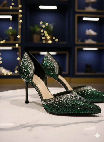 Emerald Sparkle Stilettos pretty footwear