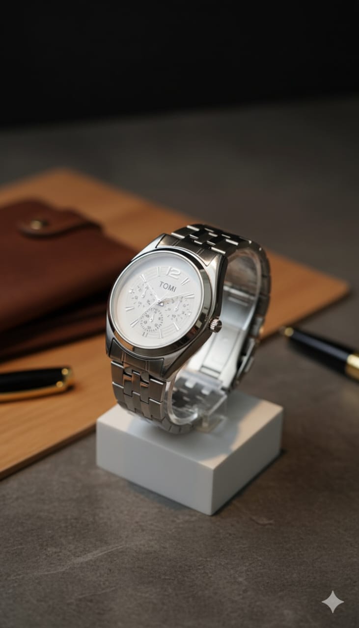 TOMI Classic  Stainless Steel Watch – Silver