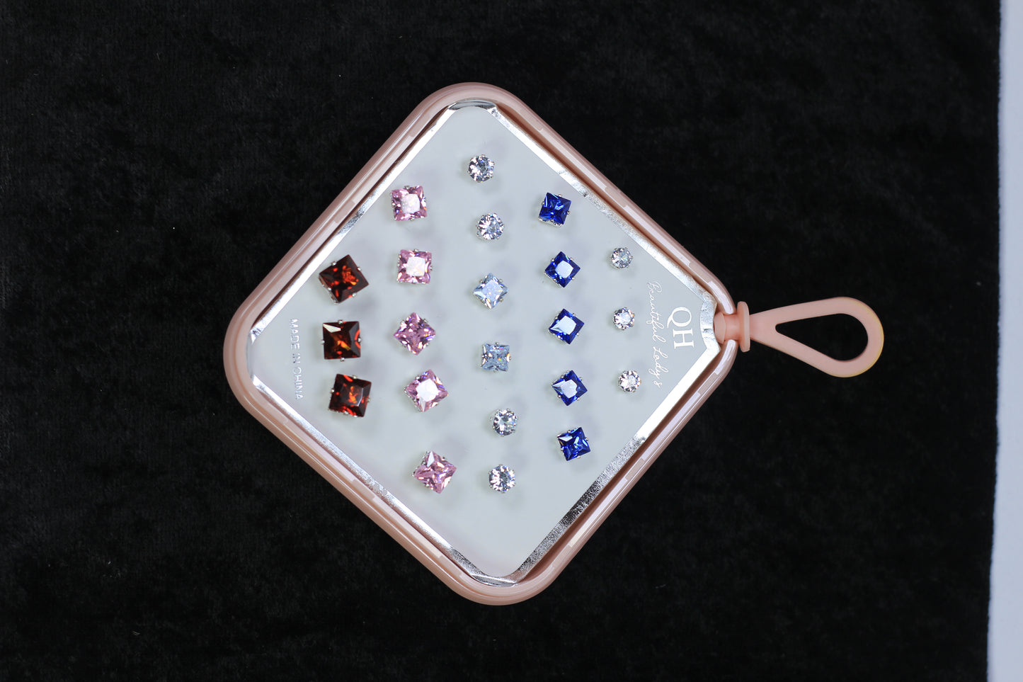 Set of 12 Elegant Stud Earrings in Multiple Colors and Shapes