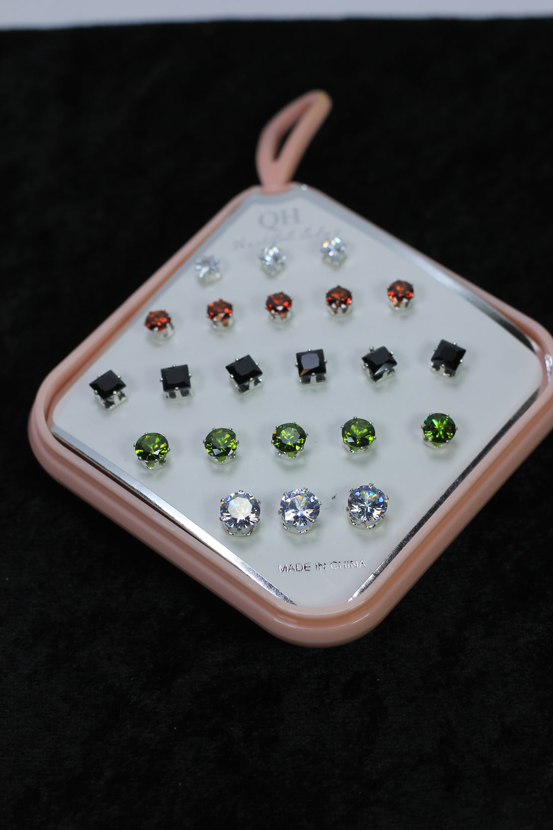 Set of 12 Elegant Stud Earrings in Multiple Colors and Shapes