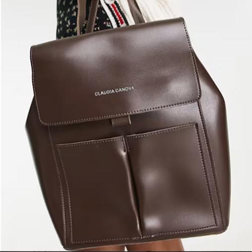 Claudia Canova two pocket backpack in chocolate