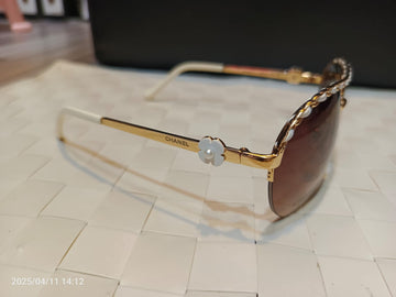 CHANEL® Aviator Chain-Trim Sunglasses