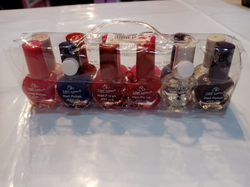 Set of 12 Mini Nail Polishes in Clear Packaging