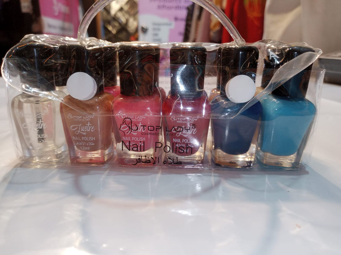 Set of 12 Mini Nail Polishes in Clear Packaging