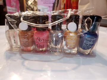 Set of 12 Mini Nail Polishes in Clear Packaging