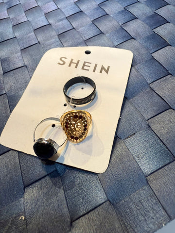 SHEIN Imported Fashion Jewelry Set - 3 Stylish Rings