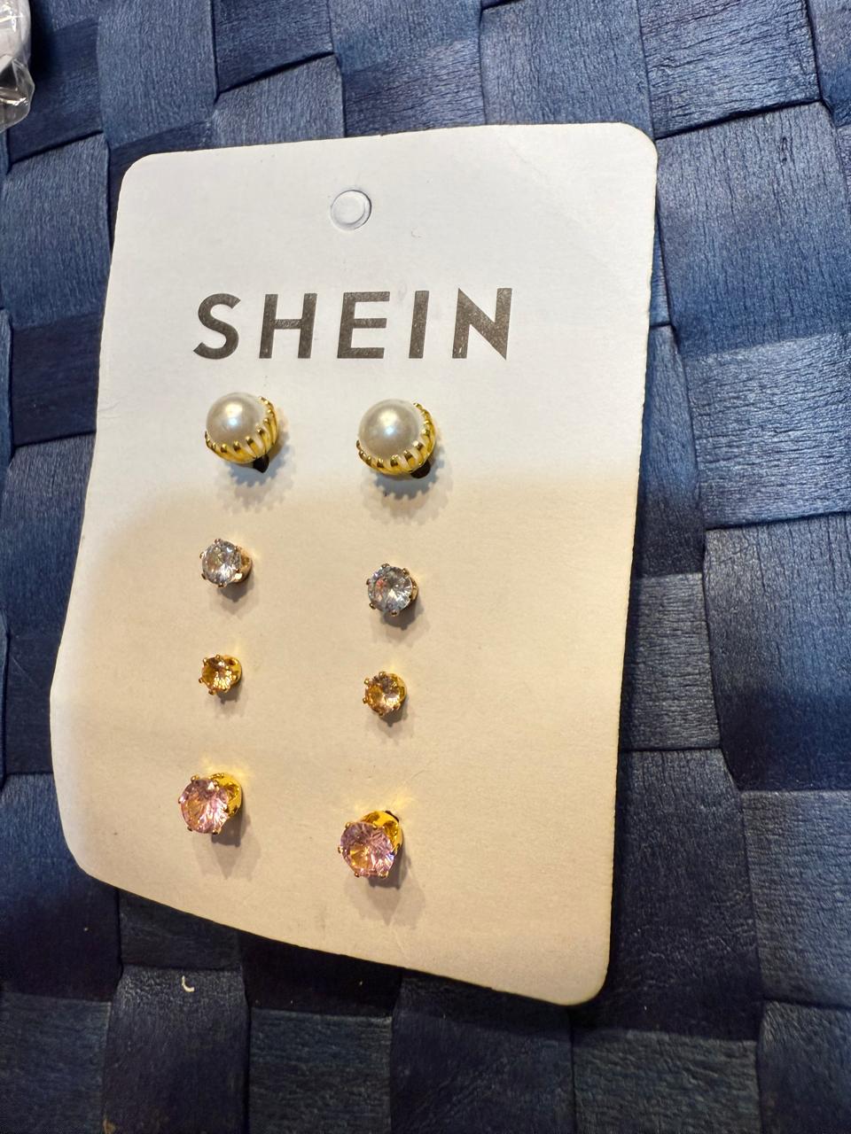 SHEIN Imported Elegant Pearl & Crystal Earrings - 8 Pairs