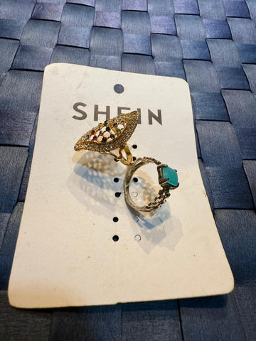 SHEIN Imported Elegant Statement Rings - Set of Two