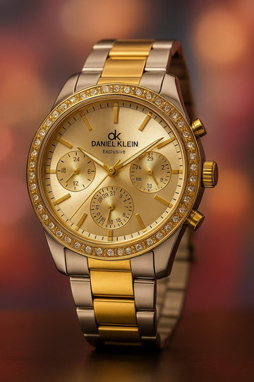 Daniel Klein Exclusive Women's/Unisex Two-Tone Chronograph Watch