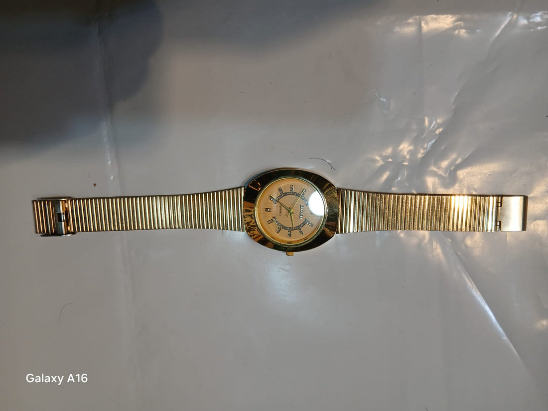 Women's/Men's Gold-Tone Dress Watch with Expansion Strap