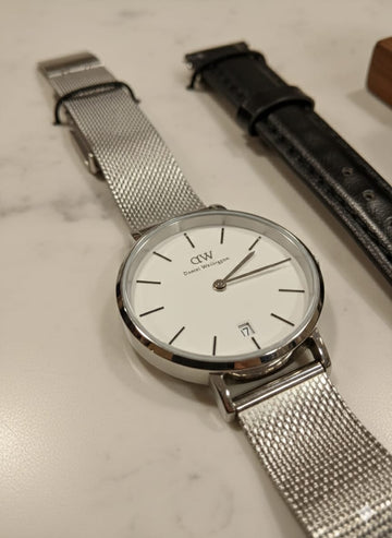 Daniel Wellington Classic Round Watch with Silver Mesh Band