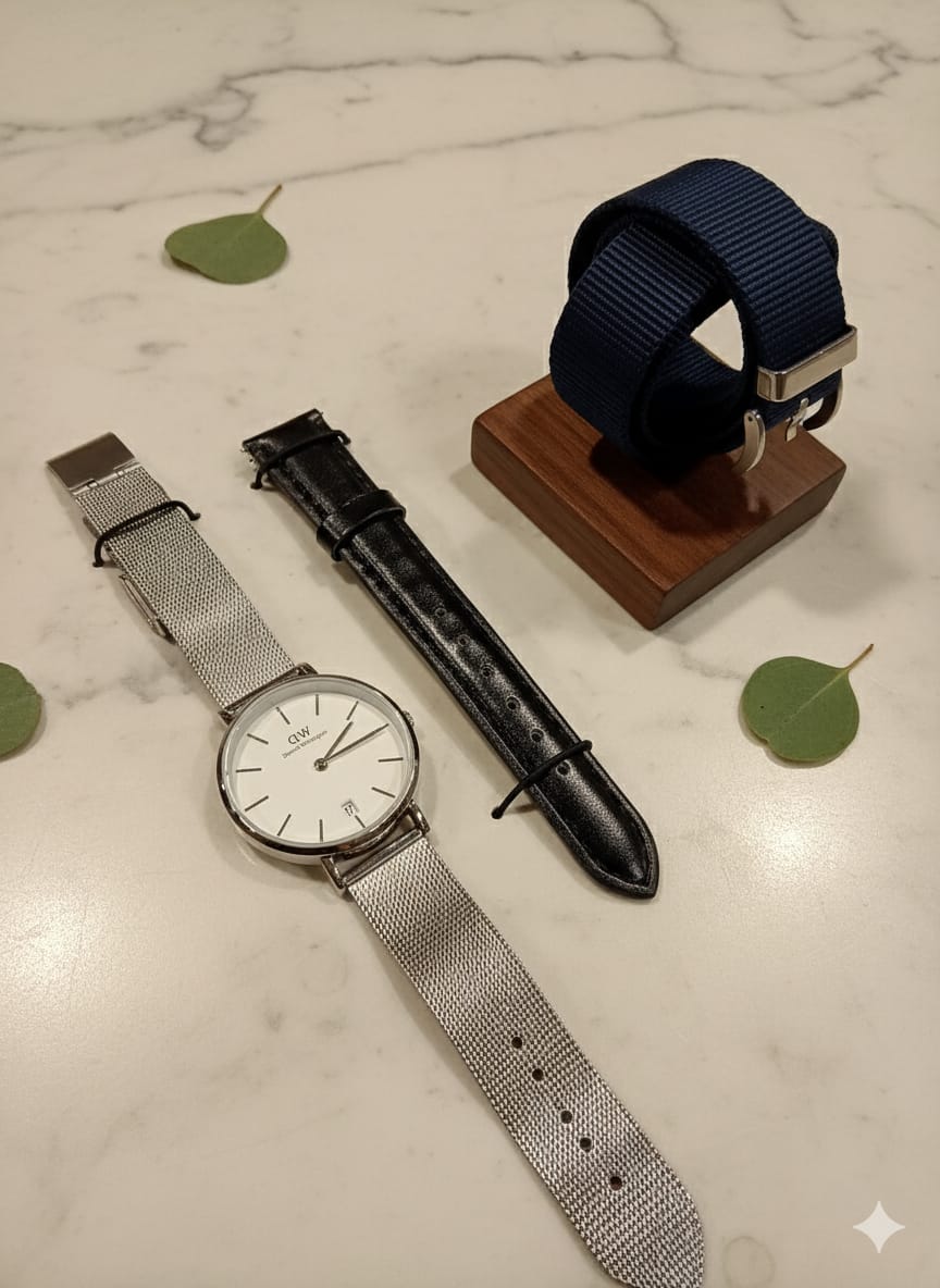 Daniel Wellington Classic Round Watch with Silver Mesh Band