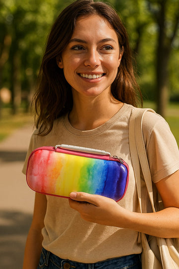 Vibrant Rainbow Carry Case – Stylish and Functional