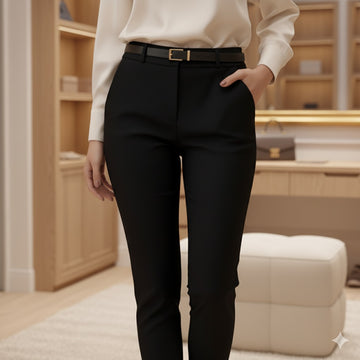 : Sleek Black Slim-Fit Trousers